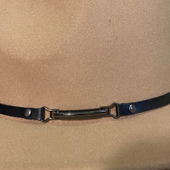 Tan Fedora Hat with Black Band - Picture 2 of 3